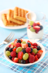 Dessert with fresh berries