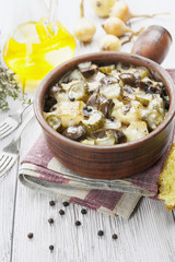 Kidney, stewed with potatoes and pickles