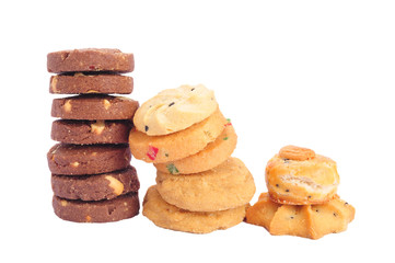 cookies in stack isolated on white background