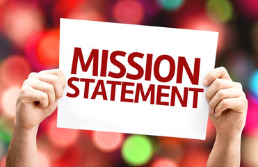 Mission Statement card with colorful background