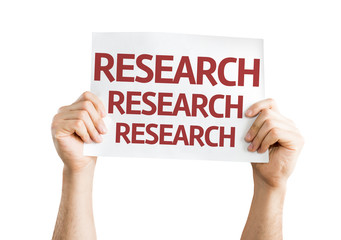 Research card isolated on white background