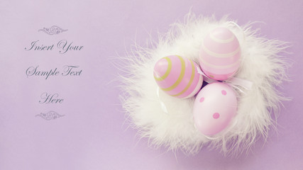 nest colorful easter white feather