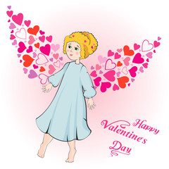 Valentine's Day greeting card with cupid