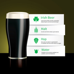 Paper design with ingredients of Irish beer