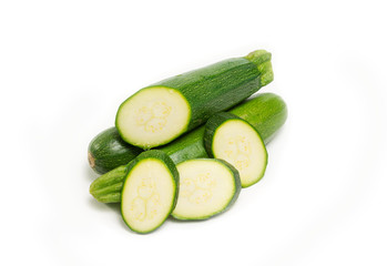 zucchini on white background