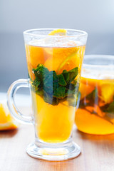 orange tea with mint