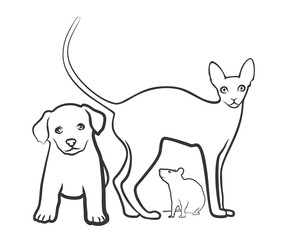 Кошка, Собака, Мышь