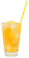 Cocktail with orange juice and ice cubes