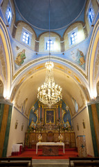 Obraz premium Interior of the Roman Catholic Cathedral of Fira.