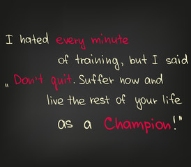 Being a champion
