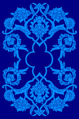 blue artistic ottoman motif series