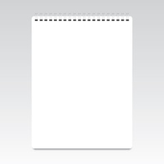 blank realistic spiral notepad notebook isolated on white vector
