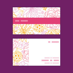 Vector flowers outlined horizontal stripe frame pattern business