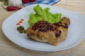 Roasted chicken leg