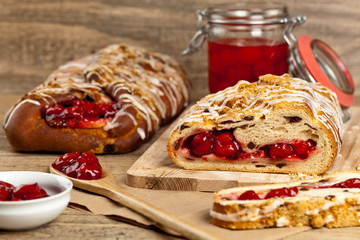 Holiday Bread With Cherries. Selective focus.