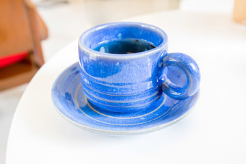 Tea in blue cup