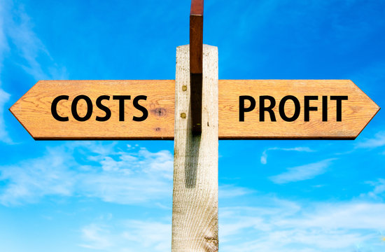 Costs and Profit, Business profitability conceptual image