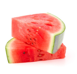 Sliced ripe watermelon isolated on white background cutout