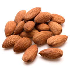 almond nuts isolated on white background close up