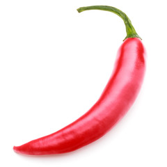 red chili or chilli cayenne pepper isolated on white  background