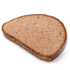 Slice of fresh rye bread isolated on white background cutout