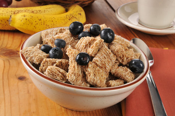 Whole wheat cereal with blueberries