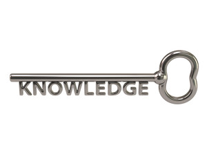 Silver key with word knowledge