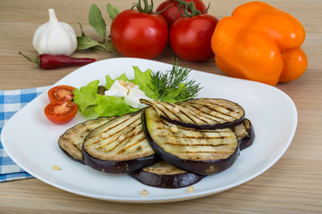 Grilled aubergine