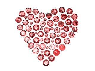 Heart shape gemstone. Collections of jewelry gems