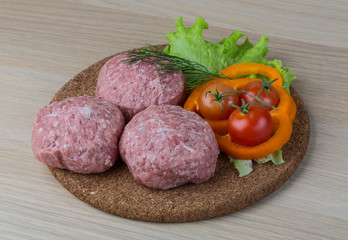 Raw burger cutlet
