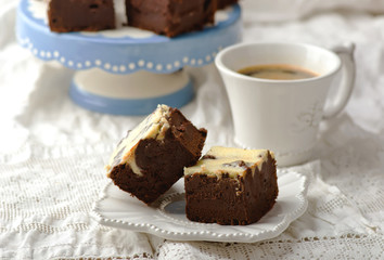 slices chocolate brownie  o