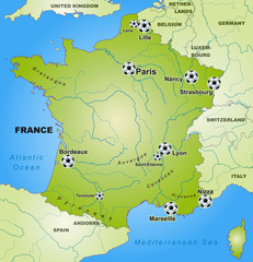 Fußballkarte von Frankreich