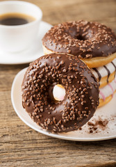 breakfast with donut and coffee