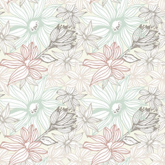 Elegant seamless pattern with flowers