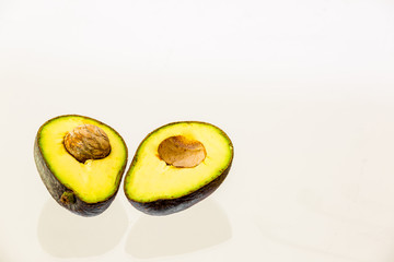 fresh avocado isolated on white background