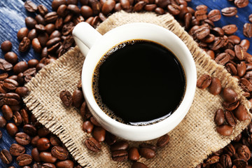 Cup of coffee on table