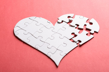 Broken Heart Made Of Puzzle