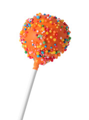 Sweet cake pop isolated on white