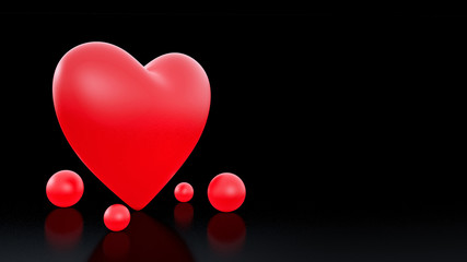 illuminated red heart