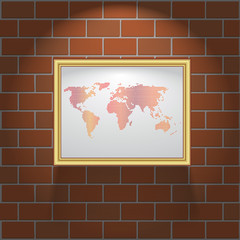 vector picture frame on brick wall
