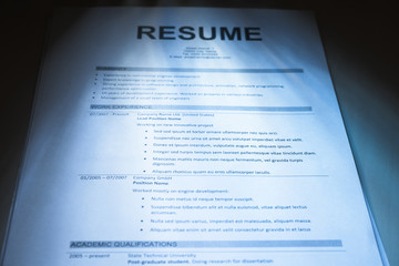 Close-up Of Resume
