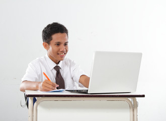 Conceptual image of a man writing document in business work