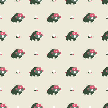 rusian bear seamless pattern