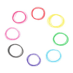 Colorful pencil circles set