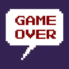 Vector Pixel Bubble - Game Over