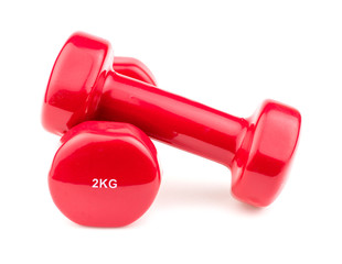 Home dumbbells isolated on white