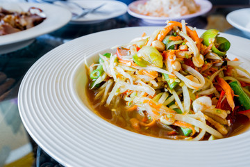 Thai papaya salad,Som tum.