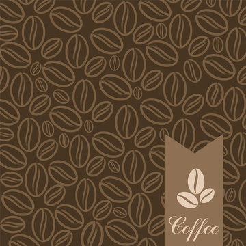 Vector background with coffee grains
