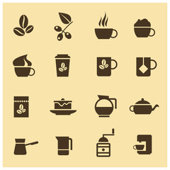 Vector icons of coffee