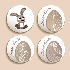 Easter set with rabbit and eggs